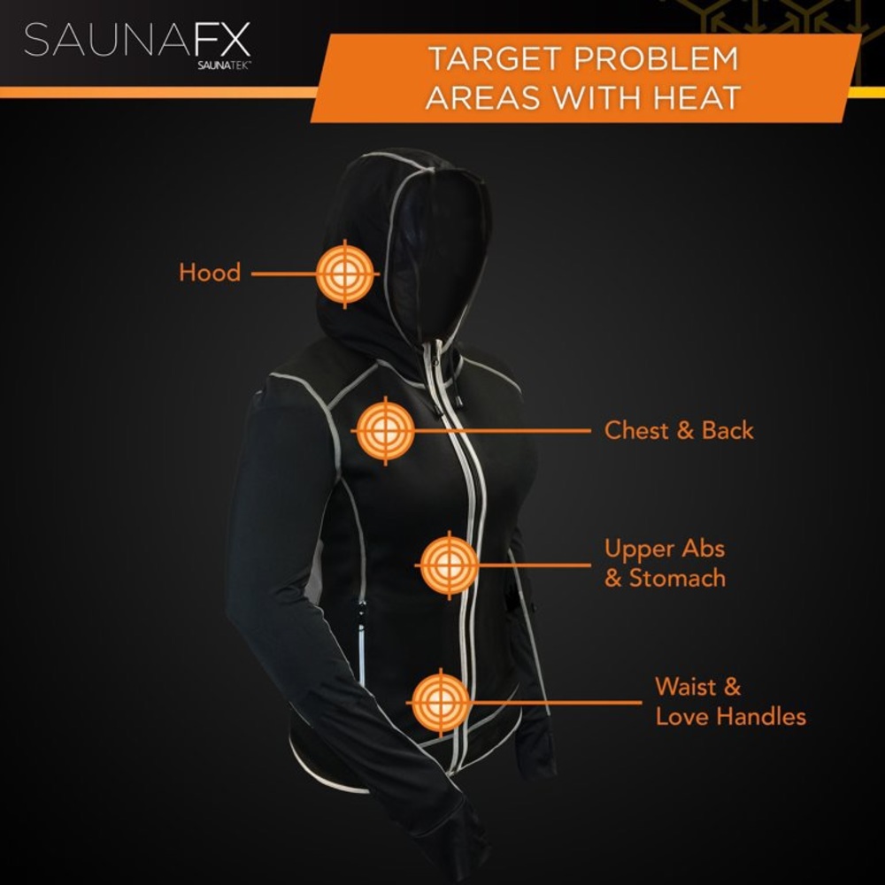 WOMEN'S Neoprene Sauna Hooded Jacket L